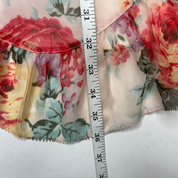 Abercrombie & Fitch Pink Red Floral Ruffle Wrap Mini Dress - Picture 10 of 14